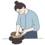 Pottery Maker Icon Sticker