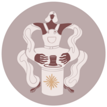 Pottery Making Circle Sticker