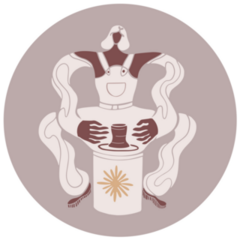Pottery Making Circle Sticker