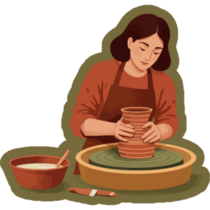 Pottery On Green Sticker