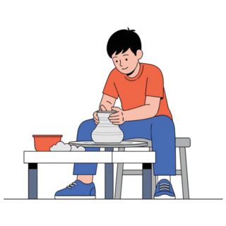 Pottery Worker Sticker