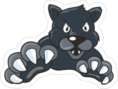 Pouncing Cartoon Panther Mascot Sticker