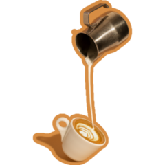 Pouring Creamy Coffee Sticker