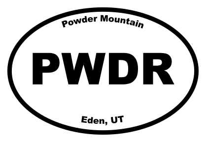 Powder Mountain Oval Sticker