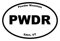 Powder Mountain Oval Sticker