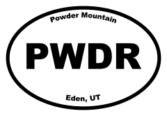 Powder Mountain Oval Sticker
