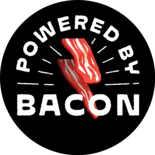 Powered By Bacon Funny Breakfast Sticker