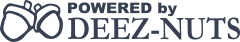 Powered By Deez-Nutz Vinyl Lettering Sticker