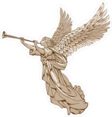 Powerful Angel Blowing Trumpet Sticker