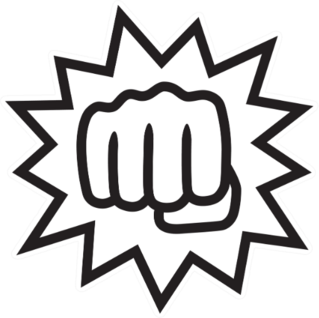 Powerful Punch With Impact Icon Sticker