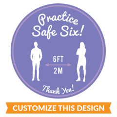 Practice Safe Six Customizable Floor Sticker