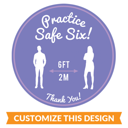 Practice Safe Six Customizable Floor Sticker