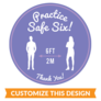 Practice Safe Six Customizable Floor Sticker