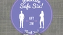 Practice Safe Six Purple Circle Floor Sticker