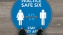 Practice Safe Six Sapphire Circle Floor Sticker