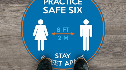Practice Safe Six Sapphire Circle Floor Sticker
