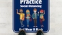 Practice Social Distancing Blue Square High School Floor Sticker