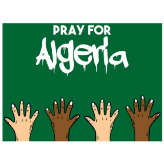 Pray For Algeria Illustration Sticker