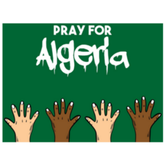 Pray For Algeria Illustration Sticker