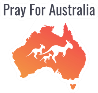 Pray For Australia Kangaroo Sticker