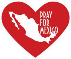 Pray For Mexico Heart Sticker