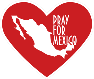 Pray For Mexico Heart Sticker