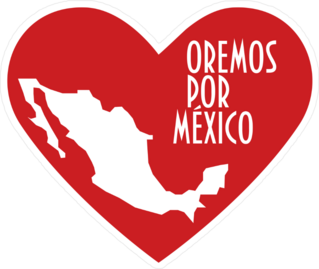 Pray For Mexico Spanish Heart Sticker