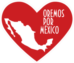 Pray For Mexico Spanish Heart Sticker