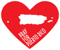 Pray For Puerto Rico Heart Sticker