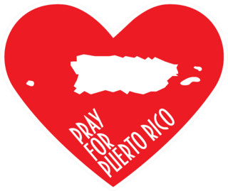 Pray For Puerto Rico Heart Sticker