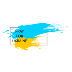 Pray For Ukraine Flag Brush Stroke Box Sticker