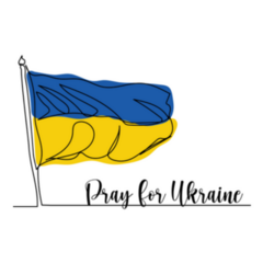 Pray For Ukraine Flag Lettering Sticker