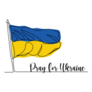 Pray For Ukraine Flag Lettering Sticker