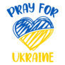 Pray For Ukraine Sketch Lettering Heart Sticker