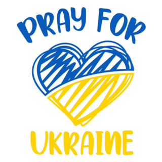 Pray For Ukraine Sketch Lettering Heart Sticker