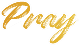 Pray Gold Calligraphy Sticker