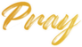 Pray Gold Calligraphy Sticker