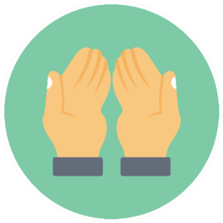 Pray Hands With Nail Polish Flat Colour Icon Sticker