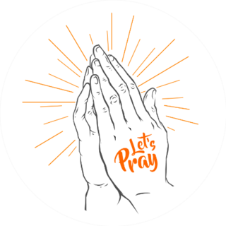 Pray - Lets Pray Orange Lettering Sticker
