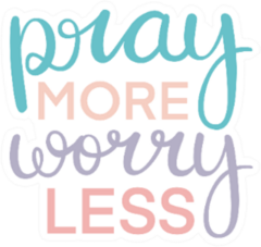 Pray More Worry Less Pastel Illustration Sticker
