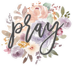 Pray Religious Christian Wall Art Watercolor Flowers Sticker