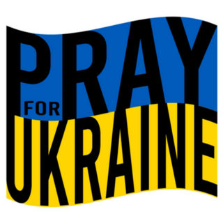 Pray Ukraine On National Ukrainian Flag Sticker