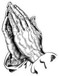 Praying Hands Christian Sticker
