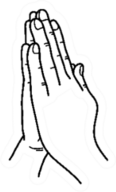 Praying Hands Doodle Sticker