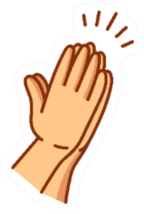 Praying Hands Drawn In Simple Line Icon Sticker