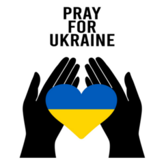 Praying Hands For Ukraine Heart Flag Sticker