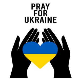 Praying Hands For Ukraine Heart Flag Sticker