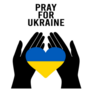 Praying Hands For Ukraine Heart Flag Sticker