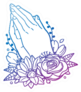Praying Hands Religion Rose Flower Gradient Sticker