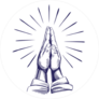 Praying Hands Symbol Of Christianity Sticker